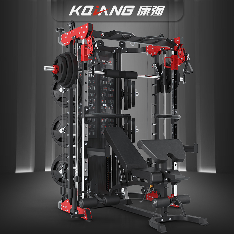 康強BK509L史密斯機綜合訓練器多功能力量械家用健身器材龍門架深蹲架臥舉床小飛鳥訓練器 BK509L炫酷黑(裸機)